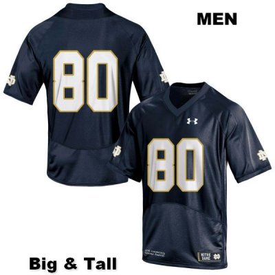 Notre Dame Fighting Irish Men's Micah Jones #80 Navy Under Armour No Name Authentic Stitched Big & Tall College NCAA Football Jersey WAN4599PO
